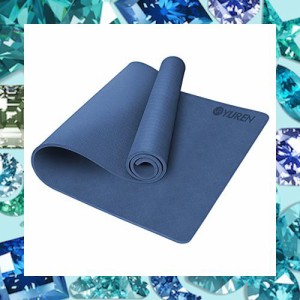 YUREN ヨガマット TPE 10mm 厚め 幅広 90cm x 195cm エクササイズ トレーニング マット yoga mat 滑り止め 耐久性 無害 収納バッグ 収納