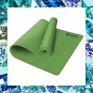 YUREN ヨガマット TPE 10mm 厚め 幅広 90cm x 195cm エクササイズ トレーニング マット yoga mat 滑り止め 耐久性 無害 収納バッグ 収納