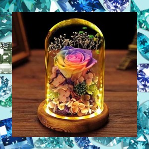 プリザーブドフラワー プレゼント LEDライト付き 母の日 ガラスドーム ケース入り 薔薇 ドライフラワー バラ 枯れない花 フラワーギフト 