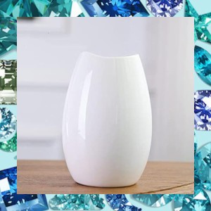 花瓶 白 陶器 花器 フラワーベース ホワイト白い 大 20cm かびん 北欧 セラミック おしゃれ 生け花 インテリア 家の装飾 プレゼント ギフ