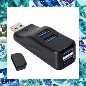 VCOM USB 3.0ハブ 4ポート スプリッター LED付き [ USB3.0*4ポート]コンボハブ 超小型 バスパワー ミニUSBポート 増設usbアダプター高速