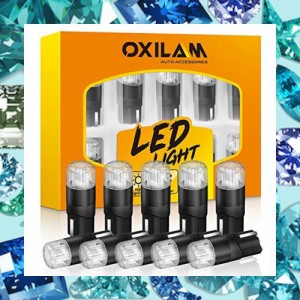 OXILAM T10 LED ブルー 高輝度 爆光 CANBUSキャンセラー内蔵 ポジションランプ ナンバー灯 ルームランプ メーターランプ 無極性 6500k DC