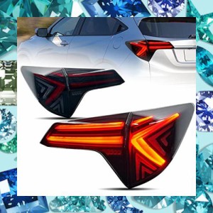 LUYUN ホンダ ヴェゼル RUテールランプ 全LEDテールライト流れるウインカー 左右4点セットスモーク For tail lights tail lamp for Honda