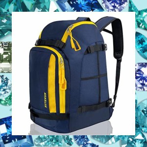 Sutekus スキー スノーボード バックパック ブーツバッグ 大型 スキーヘルメット バッグ 大容量 50L 1680D 通気穴付き (ネイビー)