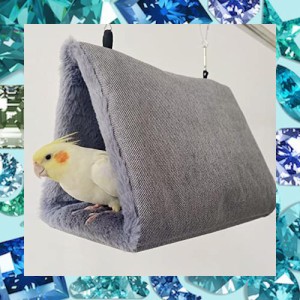 Hakona 鳥たちの寝床 三角ハウス インコ おもちゃ 掛ける鳥の巣 ハンモック ペット 用 テント いんこおもちゃ かわいい 寝袋 無地 厚みふ