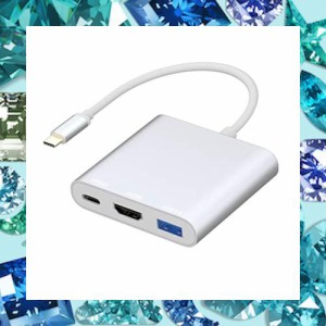 HDMI Type-cアダプター, DAPOKJD USB Type C HDMIデジタルAVマルチポート変換アダプター USB C TO HDMI 4K出力+USB3.0+USB-C PD充電, iPa