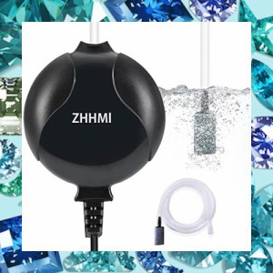 ZHHMl 水槽エアーポンプ 小型エアーポンプ 0.3L / Min空気の排出量 空気ポンプ 超静か 効率的に水族館/水槽の酸素提供可能 (ブラック)