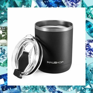 HAUSHOF 真空断熱カップ ステンレス製 ふた付き 301ml 車用タンブラー コーヒーカップ 水筒 マグボトル ステンレスコップ コンビニマグ 