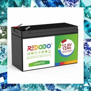 Redodo 12.8V 12Ah リン酸鉄リチウムイオンバッテリー LiFePO4 バッテリー2000+サイクル回数 BMS保護 軽い 魚群探知機 キャンプ用品 防災