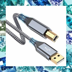 プリンター ケーブル 5M USB 2.0 ケーブル (タイプAオス - タイプBオス) USB2.0規格 パソコンとプリンター接続ケーブル ナイロン編み 480