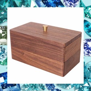 Sakulaya 収納 ボックス 木製 蓋付き 小物入れ 木箱 文具入れ ジュエリー収納 二段収納 アクセサリー収納 胡桃の木