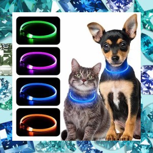 Kpuplol LED 犬首輪 犬ライト 散歩 子犬 首輪 犬用訓練首輪 小型犬用首輪 ペット用品TPU材料[500m先から目視可能] ペット 夜間 安全性 防