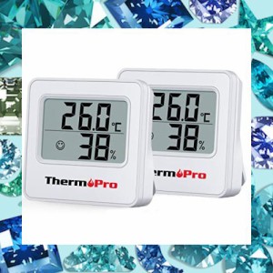 ThermoPro温湿度計 温度計 湿度計 デジタル 室温計 大画面 コンパクト 小さい温湿度計デジタル 高精度 センサー 見やすい 顔マーク 快適