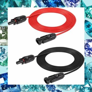 CERRXIAN 14AWG 10FTソーラーパネル延長ケーブル、ソーラーオスメスコネクタ、ソーラーパネル用ソーラーパネルケーブルアダプタ、充電コ