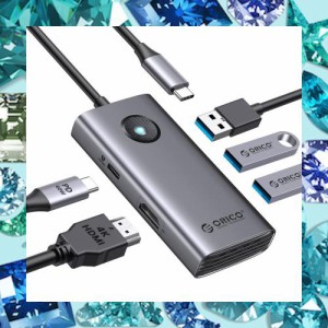 ORICO USB C ハブ 5-in-1 USB3.0 5Gbpsデータ転送 4K@30Hz HDMI出力 60W PD充電 2*USB2.0 usb ハブ ドッキングステーション セルフパワー