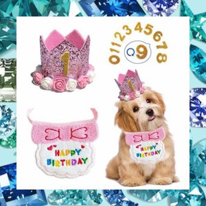 犬 誕生日 帽子 happy birthday バンダナ よだれかけ 数字付き おしゃれ 犬 猫用 ペット 誕生日 帽子 王冠 飾り付け 誕生日グッズ 可愛い