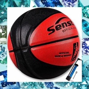 Senstonバスケットボール7号,屋内/屋外バスケットボール 、大人/青少年バスケットボール競技トレーニング、ポンプ付き