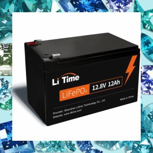 LiTime 12V12Ahリン酸鉄リチウムイオンバッテリー 4000サイクル以上 LiFePO4 充電式 ディープサイクルバッテリー 12ABMS付き 車中泊 キャ