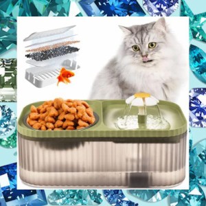 TODDLT 猫 水飲み器 自動給水器 猫 中小型犬用 ペット 給餌＆水飲み一体器 3L大容量 循環式 水飲み器 驚異の静音 高性能フィルター付き (
