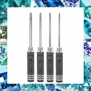 POHZE 精密プラスドライバー 窒化チタン ドローン用 4pcs セット（3.0mm 4.0mm 5.0mm 6.0mm）