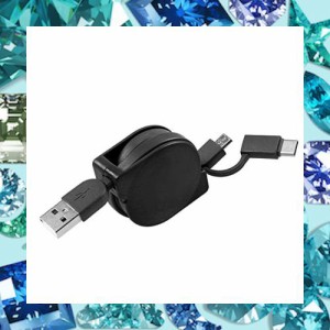 PWENMEI USB Type Cケーブル 巻き取り充電ケーブル タイプC/マイクロUSB 超高耐久 3.0A急速充電 480Mbps高速データ転送 USB A to USB C 