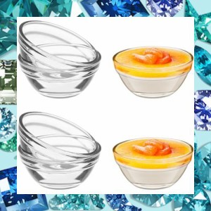 NUOLUX 小鉢 ガラス デザートボウル 耐熱 ゼリーカップ 6個 ミニ 透明 おしゃれ アイスクリーム 果物 パフェ プリン ガラス食器 6cm*3cm