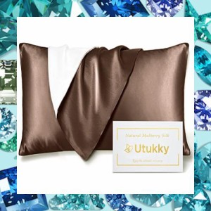 Utukky 枕カバー シルク枕カバー 【TVで紹介】43×63cm 片面枕カバーシルク シルク100％枕カバー 6Aランク 封筒式 テンセル シルクタイプ