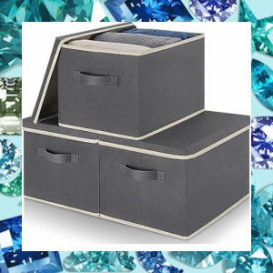 ASXSONN 収納ボックス 蓋付き 大容量 3個セット 折り畳み 収納ケース 取っ手付き 蓋付き収納ボックス カラーボックス 収納ケース 衣類収