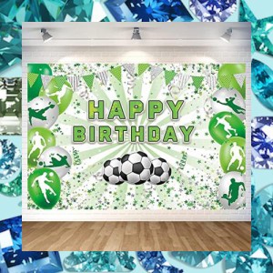 サッカー バースデー？タペストリー？サッカー 誕生日？飾り付け？バースデー？フォトポスター？誕生日 サッカー 写真背景 Happy？Birthd