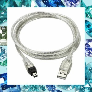 NFHK USBオス - Firewire IEEE 1394 4ピンオス iLinkアダプターコードケーブル DCR-TRV75E DV用 1m USB Firewireケーブル