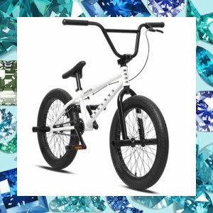 AVASTA BucchusBMX 自転車 20インチ フリースタイルBMXバイク スチール製ペグ付属 3ピースクランク初心者に最適 高炭素鋼フレーム 後U字