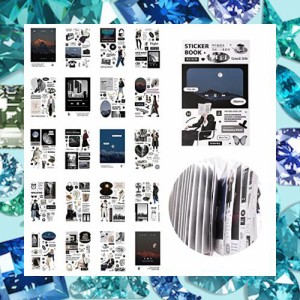 etori コラージュ 素材 フレークシール 20ページ 約300枚 （1冊入り） 現代風 PET シールブック おしゃれ かわいい 大量 海外 手帳シール