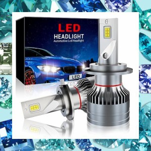 IKERY H7 LEDヘッドライト 新車検対応 各50W 超爆光 LEDハイビーム 20000流明 LEDバルブ 12-24V 6500K 高集光 光軸調整 角度調整 ファン