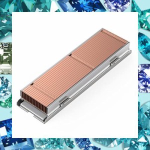 ORICO M.2 SSDヒートシンク、銅フィンM.2クーラー、M.2 2280mm SSD両面ヒートシンク、サーマルパッド付き熱伝導+アルミニウム冷却、PC用