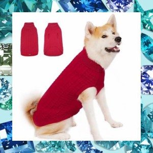 ThinkPet 大型犬用セーター - 犬用クリスマスセーター 大型犬用 女の子 男の子 - 犬用服 ニット 暖かい 柔らかい 寒い季節用 (レッド、3X