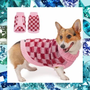 ThinkPet 中型犬用セーター - 犬用クリスマスセーター 中型犬用 女の子 男の子 - 犬用服 ニット 暖かい 柔らかい 寒い季節用 (ピンク、M)