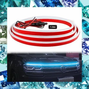 GZRUICA LED テープ フードライト LEDテープライト 車用 防水 側面発光 極薄型 シリコン 流れる LEDテープ ボンネットライト ディライト 