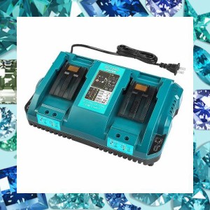 KPQ マキタDC18RD 2口充電 互換充電器 マキタ 18v バッテリー充電器 マキタ 14.4v バッテリー充電器 2台同時充電可 充電完了メロディ付き