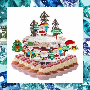 【LEISURE CLUB】クリスマス ケーキトッパー 誕生日ケーキ 飾り ケーキ飾り カップケーキトッパー ハッピーバースデー 飾り付け ケーキ挿