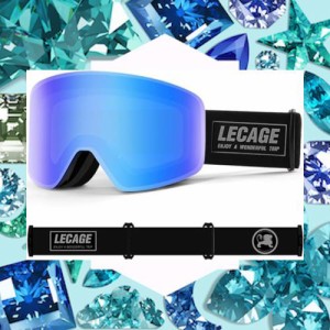 [LECAGE] 子供用スキーゴーグル フォトクロミック 調光レンズ- 5-15歳に特別設計された 変色機能 UV400紫外線100%カットメガネ対応 ヘル