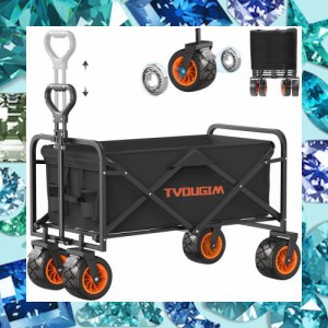 Tvdugim キャリーワゴン 【ブレーキ付き】折りたたみ式キャリーカート アウトドアワゴン キャンプカート 大容量150L 耐荷重120kg ワンタ