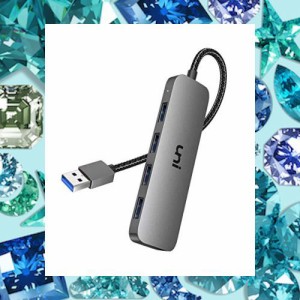 USB ハブ USB3.0 4ポート 拡張 【20cm 超小型・軽量設計】uniAccessories ハブ 5Gbps高速転送 キーボードとマウス、PC、MacBook Air、Mac