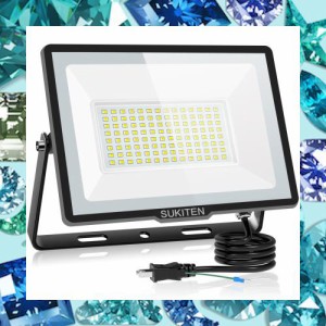 SUKITEN led投光器 led 作業灯 投光器 屋外 防水 150W 100V 極薄型 20000LM 高輝度 昼光色 6500K IP66 120°広角 省エネ 投光器ledライト