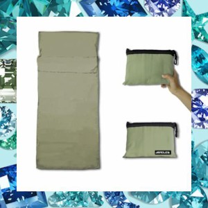 JIVELER（ジベラー） 軽量インナーシュラフ ファスナー 寝袋 収納袋付き インナーシーツ キャンプ ライナー トラベル シーツ 超軽量 寝袋