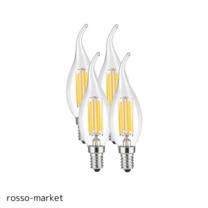 千飾 シャンデリア電球 LED 6W E12口金 2700K 電球色 白熱電球60W形相当 C35 シャンデリア電球 フィラメント電球 蝋燭炎型 エジソンラン