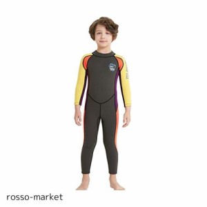 ウェットスーツ 子ども用 2.5mm フルスーツ 長袖 マリンスポーツ ダイビングスーツ 男の子 Lサイズ グレー