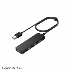 Aceele USB ハブ 4 USB ポート USB 3.0 ウルトラスリム ハブ, USB ハブ 120cm 延長ケーブル 5Gbps 超高速 軽量 PC MacBook/Chromebook Wi