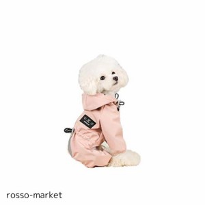 Msy yien ペット用 レインコート ポンチョ 防水 小型犬 中型犬 犬の服 ペット用品 雨具 軽量 可愛い 帽子付き (ピンク, L)