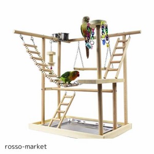 RLK 鳥の巣 鳥遊び場 ケージ スタンド はしご 秋千 食器 水器 ラダー ベル アクリル 噛む玩具 支え 棚 組み合わせ セット