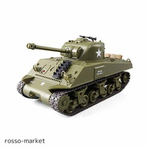 HJKLMM 戦車 ラジコン2.4GhzリモコンアメリカのシャーマンM4A3 /パーシングM26中戦車1/30スケールモデル、シミュレーションサウンド/アク